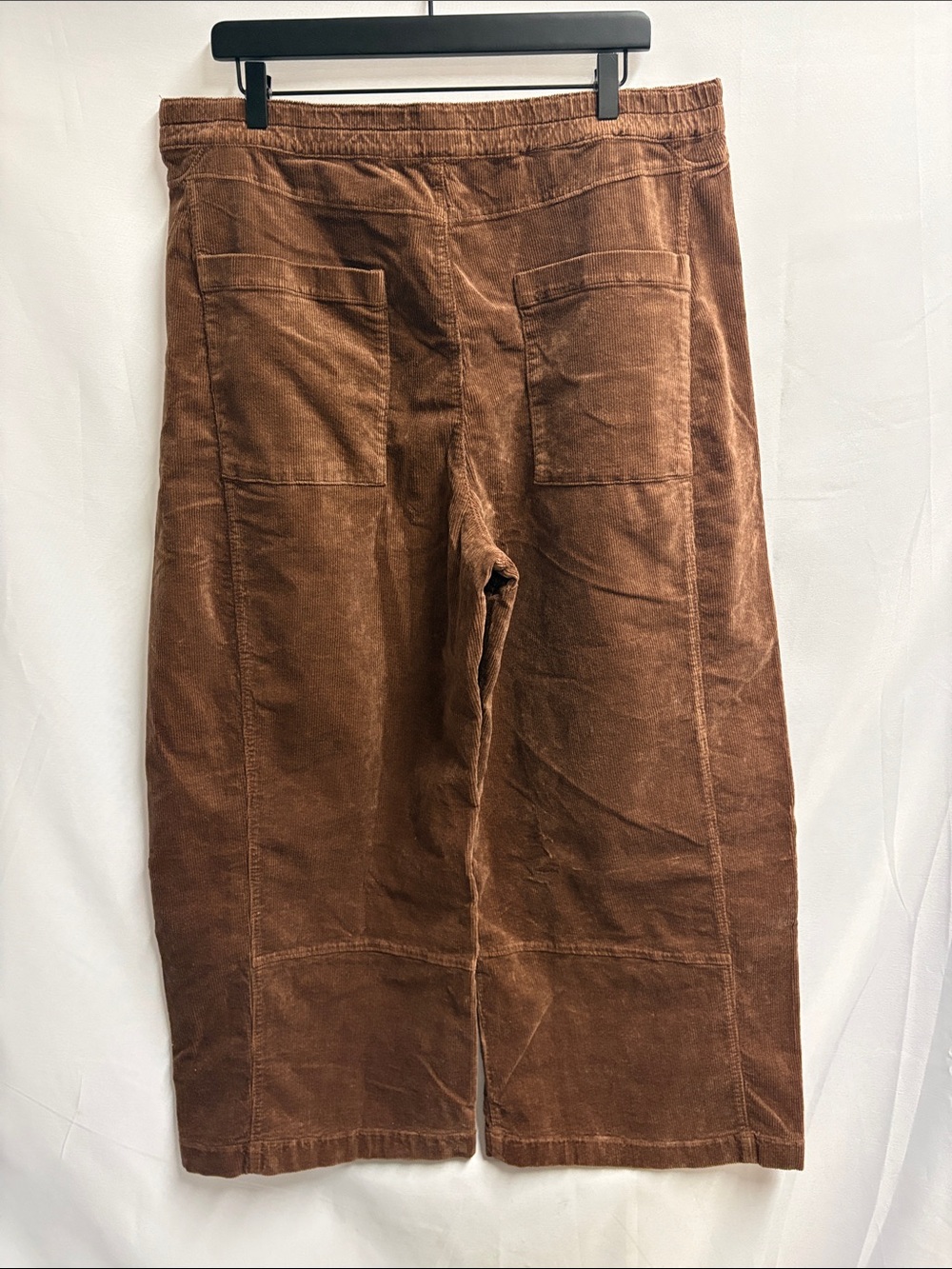 NWT Pilcro Izzie Relaxed Corduroy Pull On Barrel Pants Brown Size XL - Picture 4 of 5